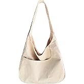 Ulisty Women Corduroy Hobo Bag Wide Strap Shoulder Bag Casual Tote Bag Shopper Purse Handbag