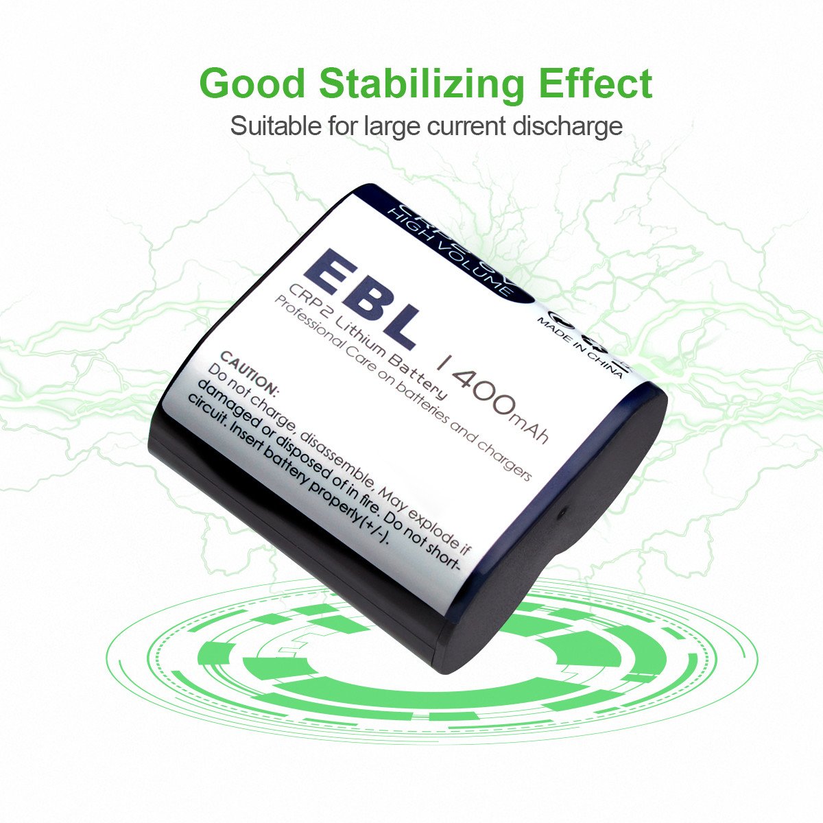 EBL CR-P2 Batteries, 6V 1400mAh Lithium Photo Battery Replaces 223A DL223A EL223AP