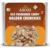 Peanut Butter Pillows Candy 1lb | Old Fashioned Molasses Peanut Candy | Golden Crunchies crunchy molasses peanut butter candy, great gift. 16oz. By ASOZI