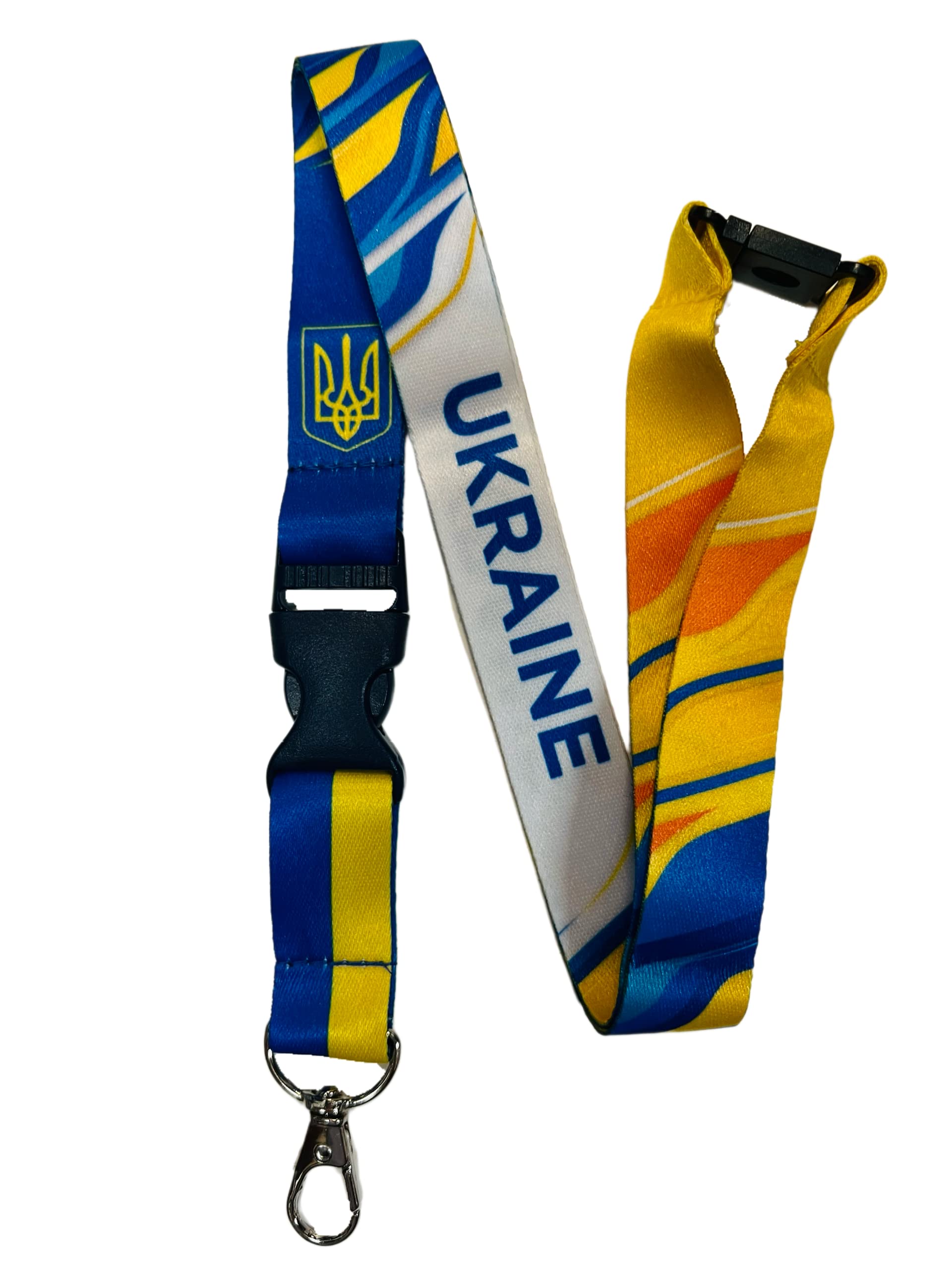PAC Supplies Global Ukraine/Ukrainian neck Lanyard With Detachable Buckle Clip & Safety Breakaway