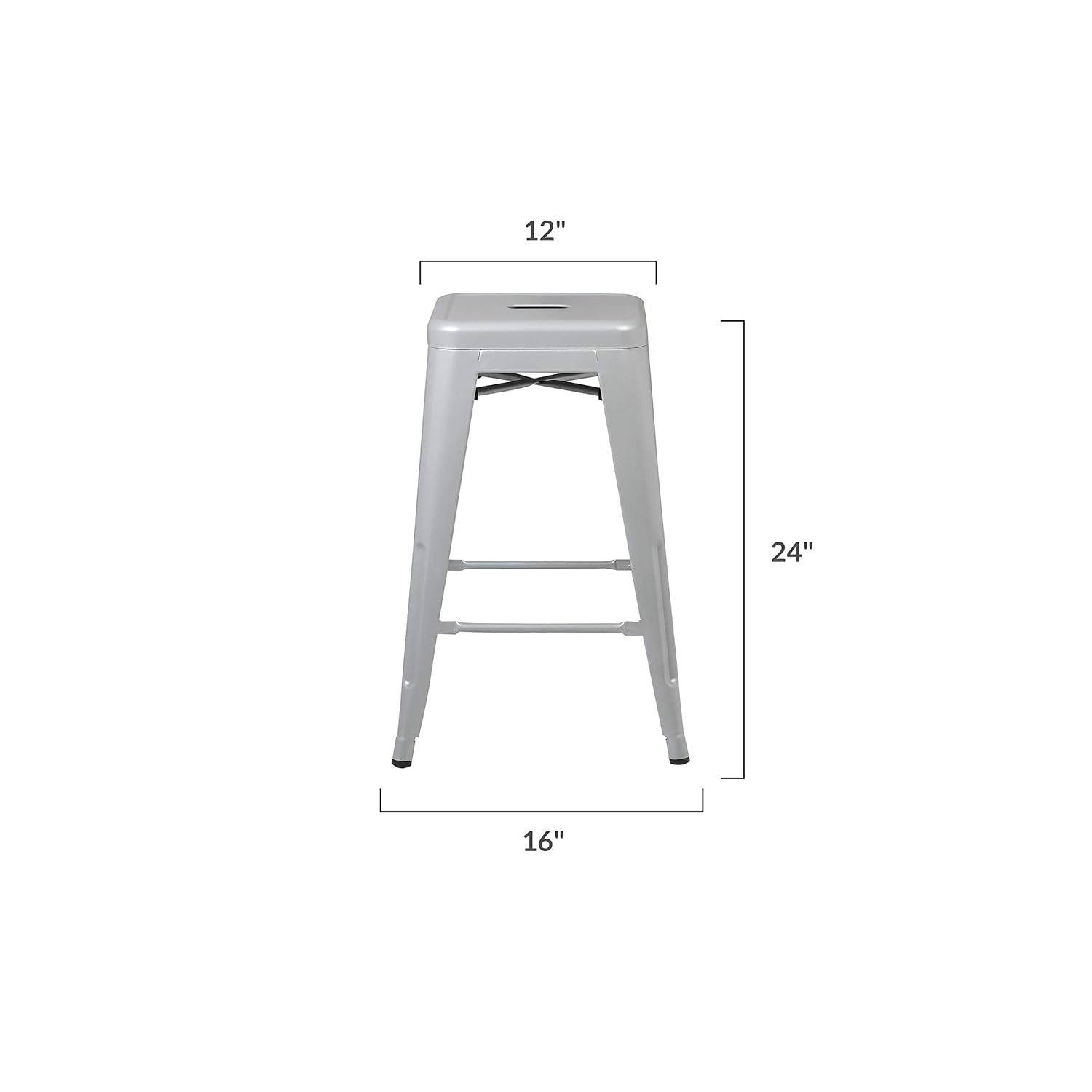 Set Of 3 Poly And Bark Trattoria 24 Counter Height Stool In Grey