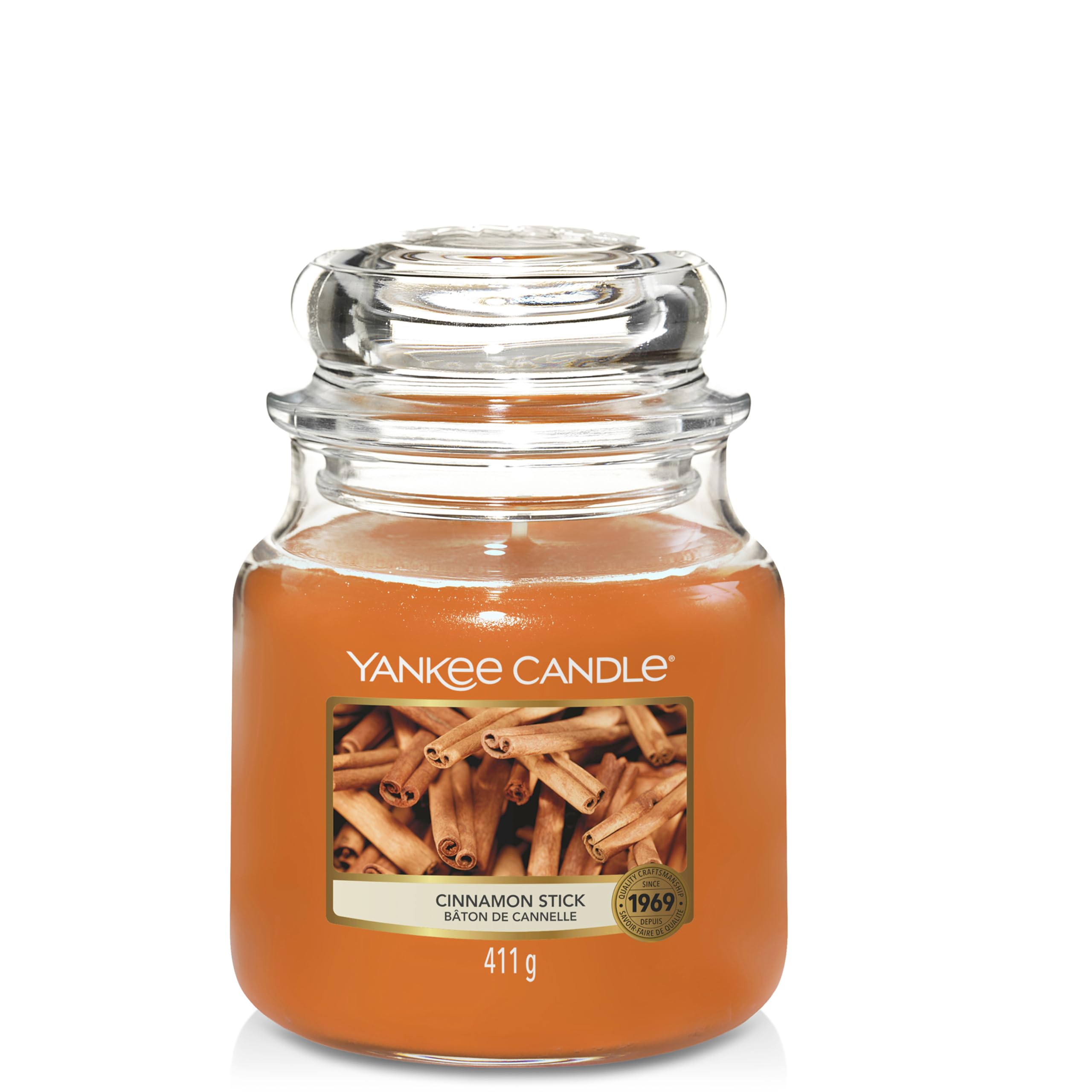 Yankee Candle Scented Candle | Cinnamon Stick Medium Jar Candle| Burn Time: Up to 75 Hours