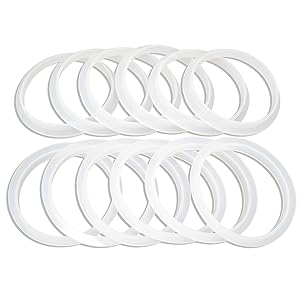 Unique Design, Reusable Silicone Seals for use with Wide Mouth Mason Jars with Plastic Lids, Seal Sits on Rim of Jar Not Inside Lid, Gaskets fit Ball, Kerr And All Wide Mouth Mason Jars – Pack of 12