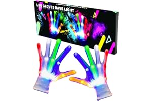 SLIUGLOVEUN Kids Toys LED Gloves Toys for Boys Girls 5-7 8-12 Years Old, Kids Stocking Stuffers Light Up Gloves Ideal for Halloween Costumes Christmas Birthday Parties (Medium)