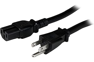 StarTech.com 8ft (2.4m) Heavy Duty Power Cord, NEMA 5-15P To C15 AC Power Cord, 15A 125V, 14AWG, Replacement Computer Power C