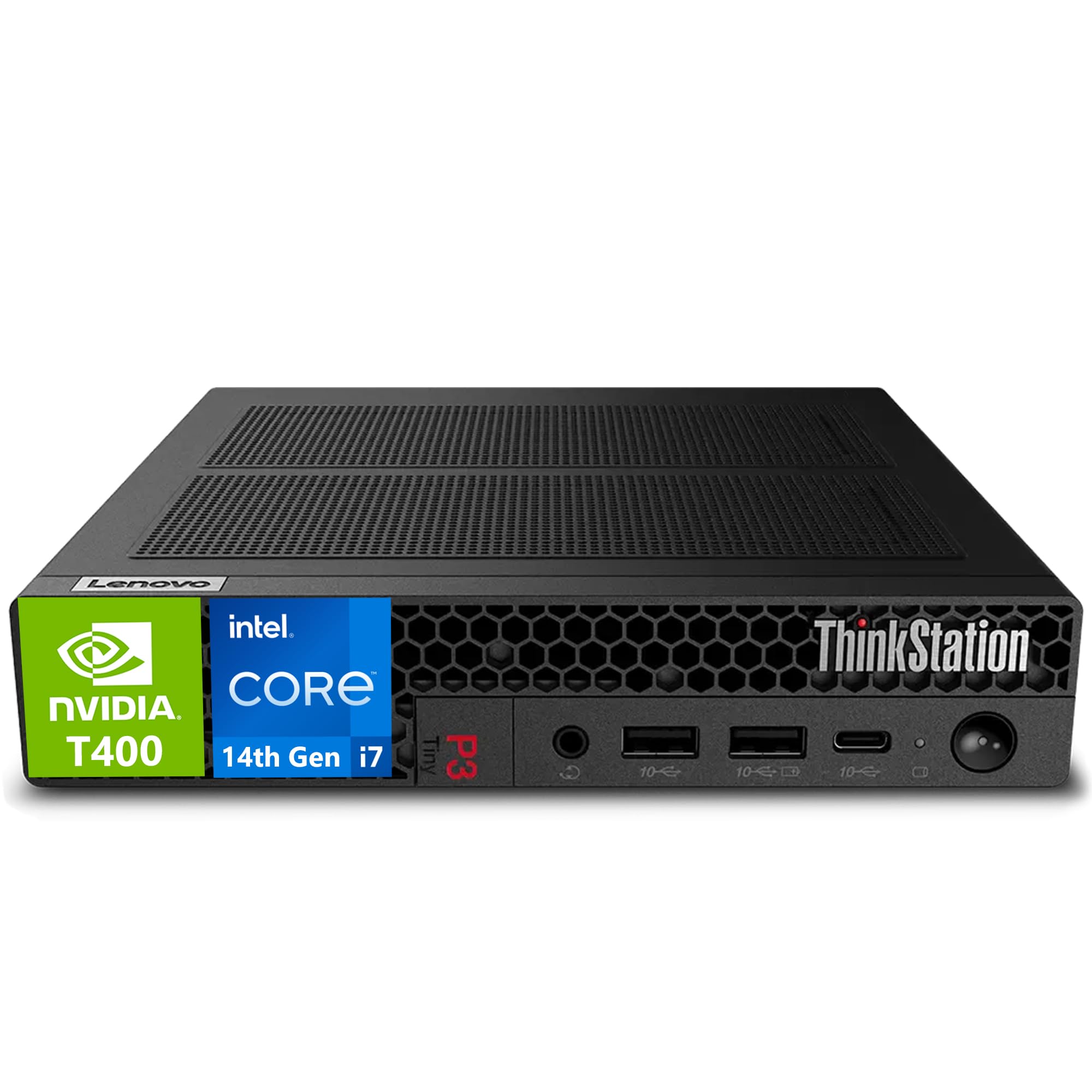 Lenovo ThinkStation P3 Tiny Workstation Intel i7-14700, 32GB DDR5, 1TB NVMe, T400 4GB Discrete Graphics, WiFi 6E + BT, RJ-45, 3X miniDP, DP Port, HDMI (5 Monitor Max), Win 11 Pro, 3 Yr Wty