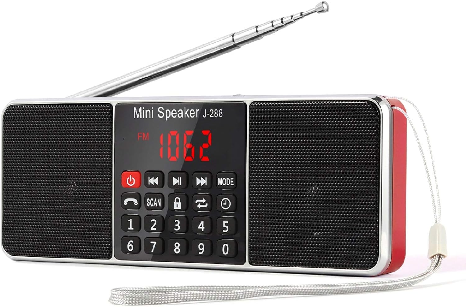 PRUNUS J-288 AM/FM Radio Portable, Hands-Free Bluetooth Radio Stereo Speaker with Sleep Timer, Power-Saving Display, Ultra-Long Antenna, AUX Input & USB Disk & TF Card MP3 Player(Black): Electronics
