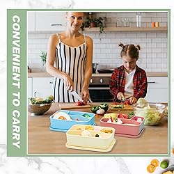 Ziliny 4 Pcs Silicone Bento Box Reusable Lunch