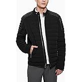 GUESS mens Divo Fabric Block Light Puffer