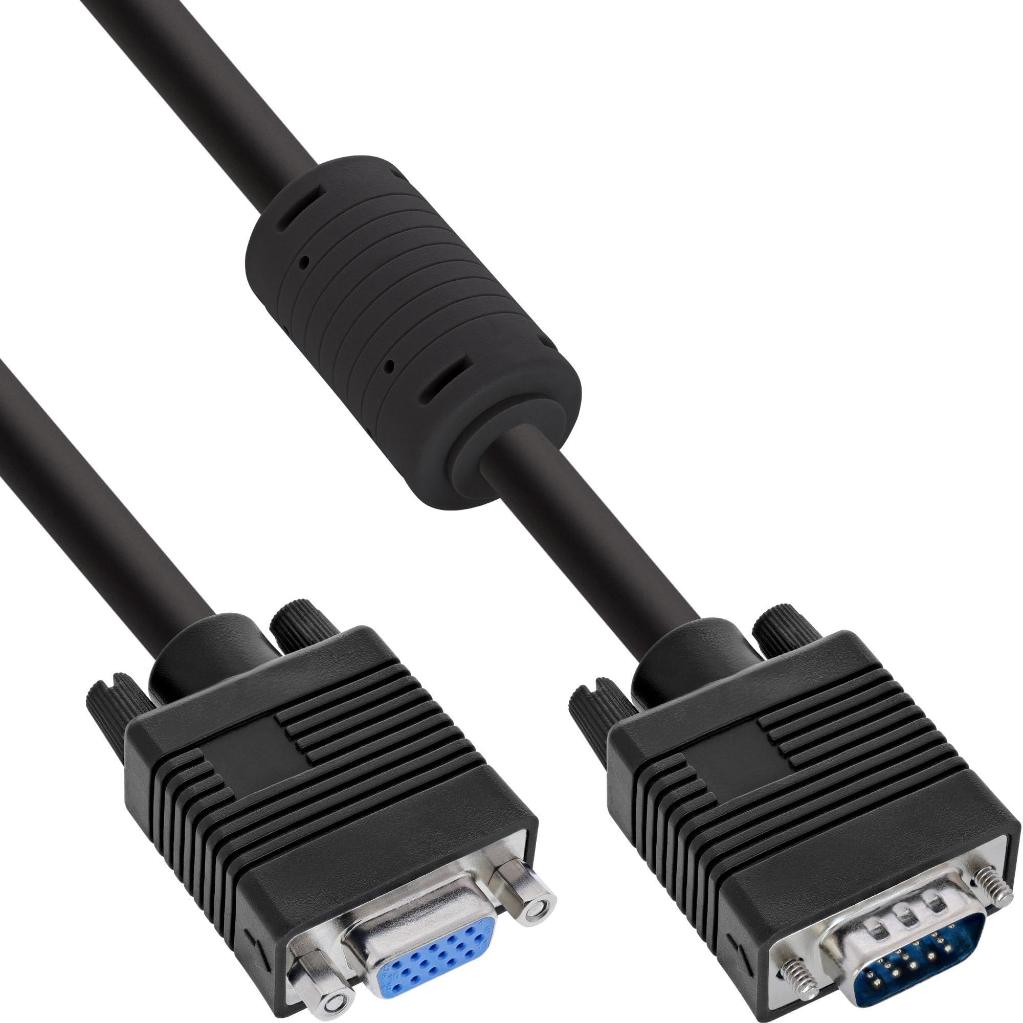 InLine® S-VGA cable, black, 15HD M/F, 2m