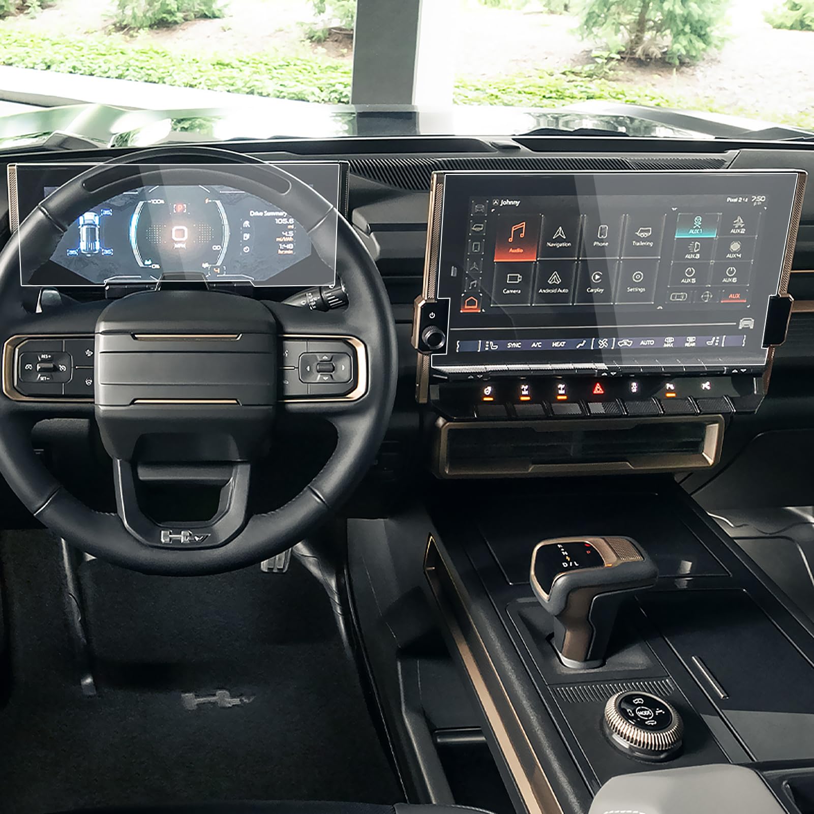 Photo 1 of TTCR-II Compatible with 2022-2025 GMC Hummer EV Screen Protector, for 2022 2023 2024 2025 GMC Hummer EV Navigation Display Screen Protector 13.4 Inch and Instrument Cluster 12.3 Inch (Navi+Dash)