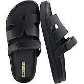 CUSHIONAIRE Estate Womens Sandals with Cut-Out Band & Adjustable Strap with Memory Foam, Summer Sandals for Women