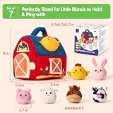 Hahaland Baby Toys 6-12 Months Farm Animals with Barn Rattle Crinkle Mirror view 8