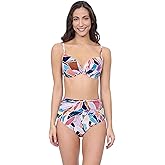 Profile by Gottex Tropical Print Multi Colour Women’s Swim Bikini Bathing Top with Underwired D Cup and Adjustable Straps