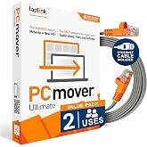 Laplink PCmover Ultimate 11 - Migration of your Applications, Files and Settings from an Old PC to a New PC - Data Transfer Software - With Optional High Speed Ethernet Cable - 1 License