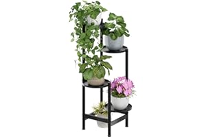 viewcare 4-Tier Plant Stand, Heavy Duty Metal Planter Rack -Indoor/Outdoor Shelves - Display Multiple Flower Pots, Iron Plant