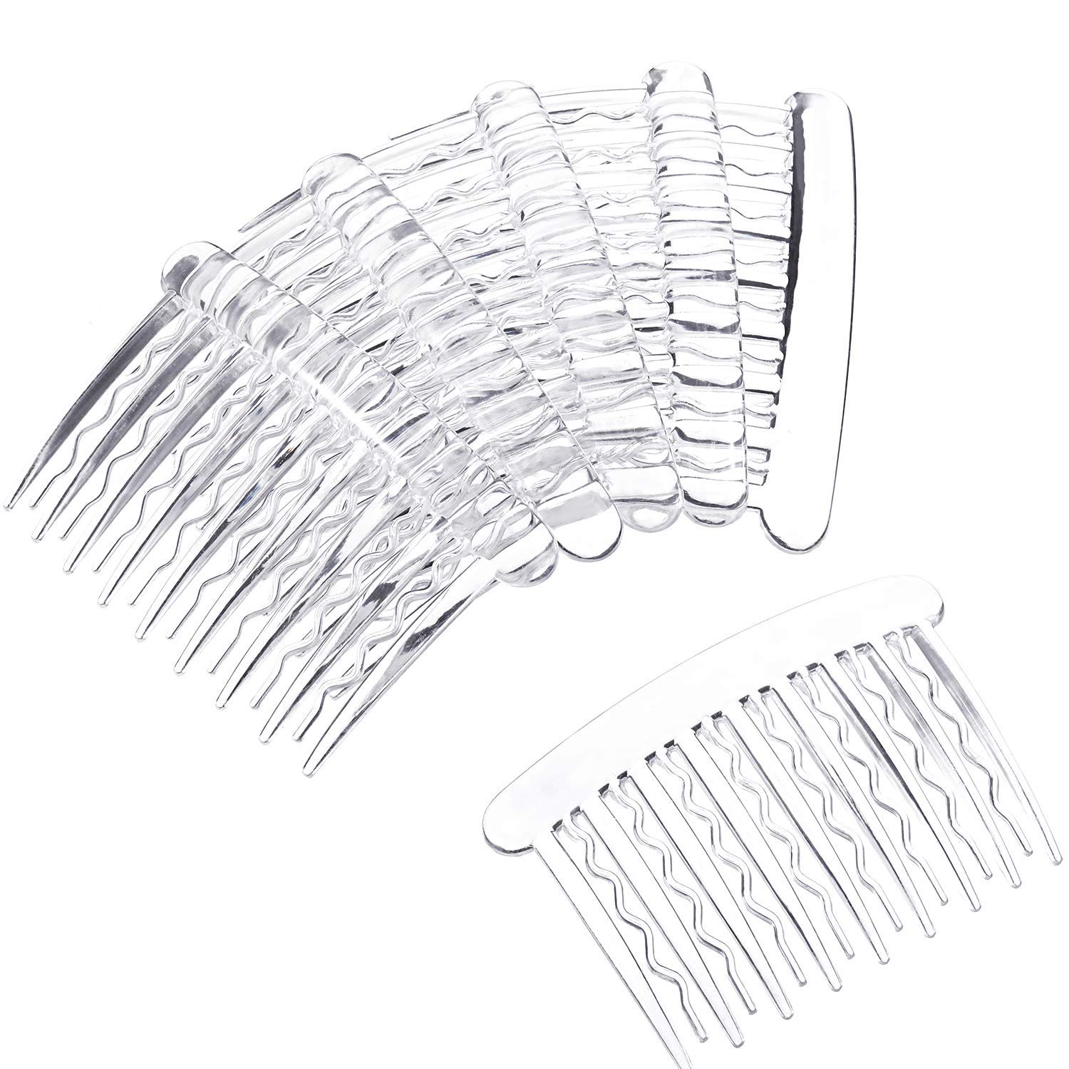 Gejoy 12 Pieces Plastic Teeth Hair Combs Tortoise Side Comb Hair Accessories for Fine Hair (Transparent) : Beauty