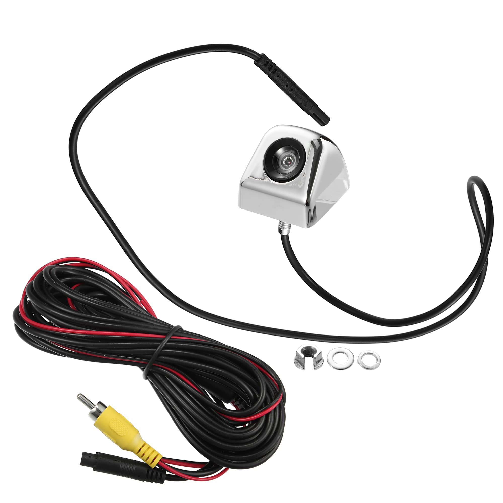X AUTOHAUX 12V Rear View Back Up Camera 170 Degree Wide View Camera Silver Tone