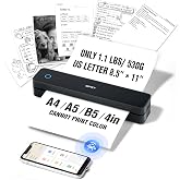 iDPRT Portable Thermal Wireless Printer for Travel, Inkless Small Printer | Home Use, Office, Vehicles, Mobile Bluetooth Printer Supports 8.5" x 11" US Letter for Smartphone &amp; PC