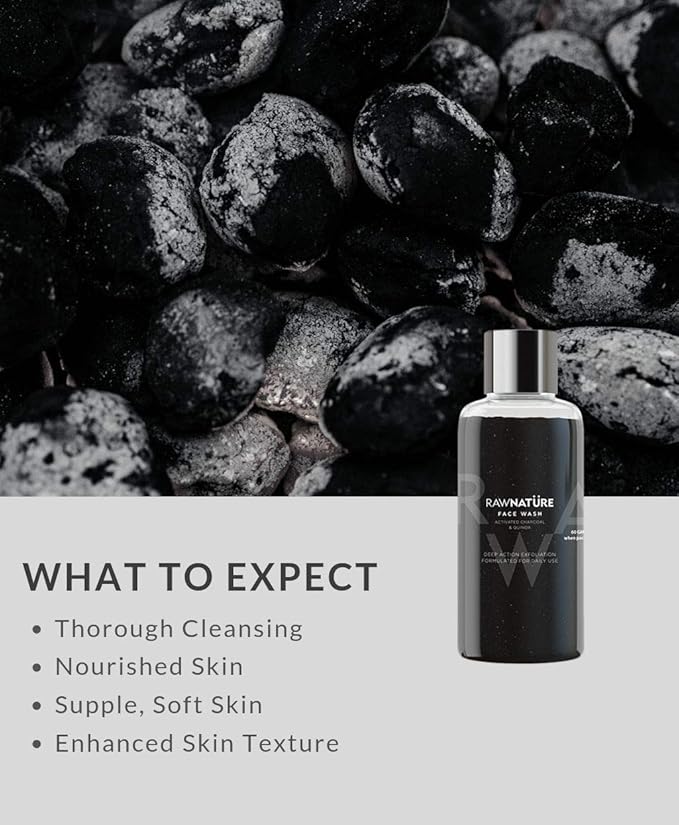 raw nature charcoal face wash
