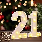 WWKYUEY Light up numbers for party, 21st birthday decorations for her, number blocks 21, happy 21st birthday decorations, 21st birthday gifts for her, birthday decorations for women room decor