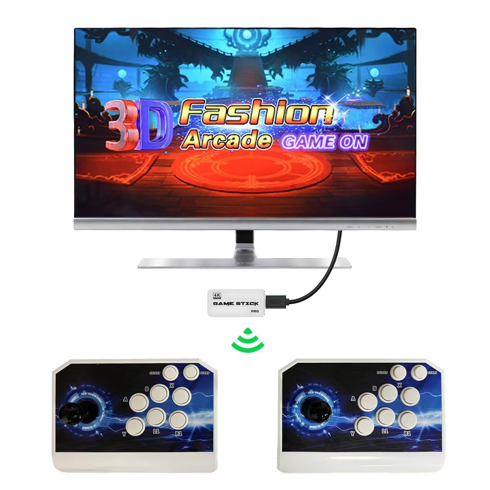 Photo 1 of [39800 Games in 1] Pandora Box 3D Game Stick, Double Wireless Joystick Arcade Console, Plug and Play Arcade Game Machine, Compatible PC & Projector & TV