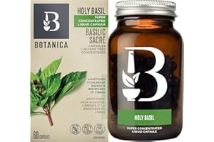Botanica Holy Basil Liquid Capsules, Helps Increase Energy & Reduce Stress, Antioxidant Properties, Whole Herb Formula, Non-G