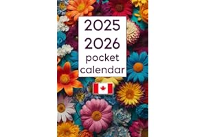 Pocket Calendar 2025-2026 Canadian: Small Size | 2 Year | Monthly Pocket Planner & Agenda