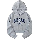 Hilinker Womens Graphic Long Sleeve Cropped Hoodies Drawstring Hooded Sweatshirt