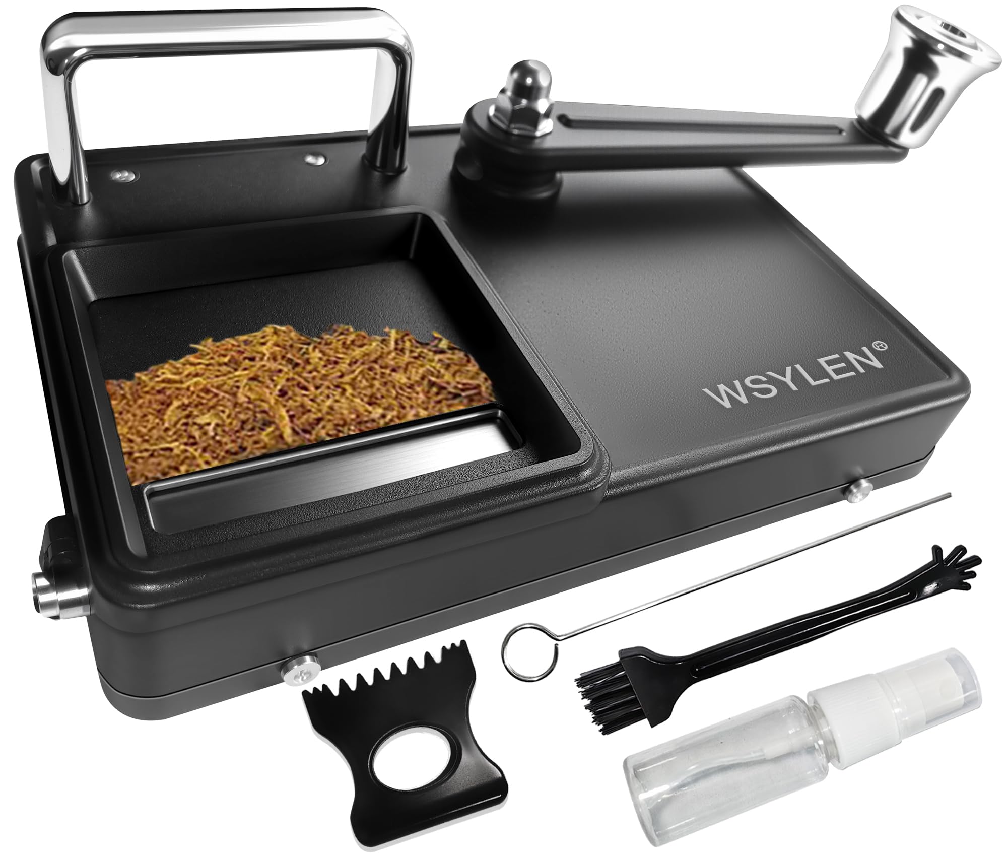Photo 1 of WSYLEN Cigarette Rolling Machine, with Groove Plate, 8 inch Dual-Track Upgrade Cigarette Machine, Suitable for 8.0 MM Diameter Size Cigarette Paper Tube,Black