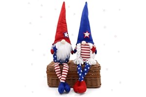 CiyvoLyeen 4th of July Gnomes Patriotic Couple Tomte for American Independence Day Gift Handmade Memorial Day Elf Dwarf Scandinavian Nisse Folklore Household Ornaments Home Tiered Tray Decorations