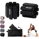 BECOJADDE Ankle Weights Set of 2 (1 lb/2 lb Each) for Women Men Adjustable Wrist Bracelet for Home Gym Weighted Bangles Wristbands Leg Arm Weights for Walking Swimming Running Pilates Yoga Gym