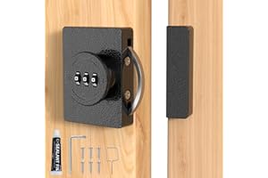 I-EASYDWW Keyless Combination Cabinet Lock, Anti-Pry 3-Digit Security for Swinging/Sliding Door, Drawer, Cupboard, Locker, Closet, Child Safety, Easy Installation (Black, 1 Pack)
