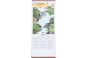 MAGICLULU Chinese Wall Scroll Calendar 2026 Year of The Horse Calendar Zodiac Horse Wall Chinese Auspicious Hanging Monthly L