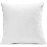 SNUG&COZY Luxury Goose Down Feather Pillow Inserts - 28x28IN, Double Layered Down-Proof Design, Ultra-Soft Cover, High Fill Weight, Pack of 1, White