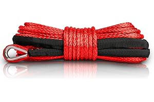 XPV AUTO XPV SK75 1/4" x 49‘ Dyneema Synthetic Winch Rope Cable with Black Protecting Sleeve for SUV ATV UTV Vehicle Boat Car （10000LBS）（Gray）