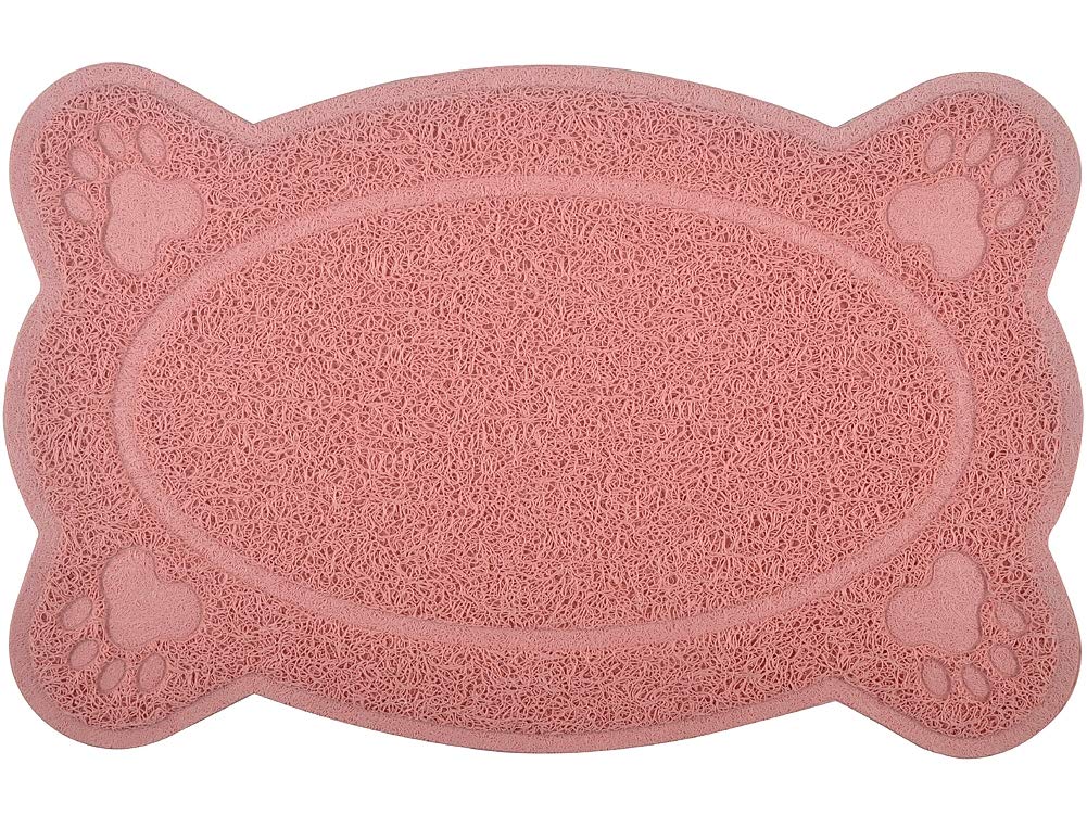 DM Cat Litter Box Debris Catcher Mat,Kitty Scatter Control Rug,40x26 cm,5 Colours Available (OldRose)