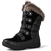GLOBALWIN Women's Snow Boots Waterproof Mid-Calf Winter Boots with Thermal Fleece Lining, Insulated Cold Weather Protection, and Non-Slip Sole for Snowy Commutes