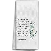 TNUW Inspirational Quotes Botanical Gold Kitchen Towels 16X24In, Hostess Gifts for Women,Hostess Gifts, Hostess Gift, Decorative Hand Dish Tea Towels for Kitchen Bathroom Decor
