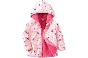 Feidoog Toddler Fleece Jacket Baby Boys Girls Hooded Zipper Long Sleeve Thick Warm Outerwear
