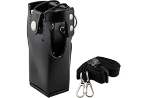 abcGoodefg Boston Leather Firefighter Bundle Hard Leather Case Carrying Holder Holster Compatible with Motorola Two Way Radio HT750 HT1250 HT1550 GP320 GP340 GP360