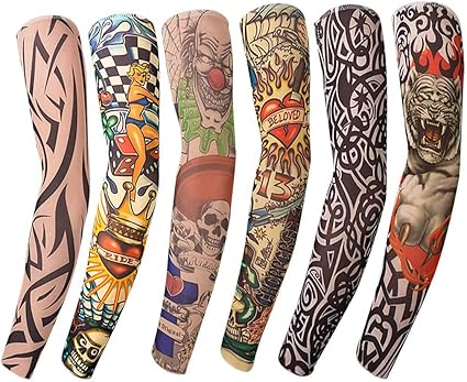 Lhkj 6 Pezzi Tatuaggio Manica Nylon Tatuaggio Braccio Maniche Tatuaggio Finto Festa Di Carnevale Calza Braccio Per Carnevale Amazon It Elettronica