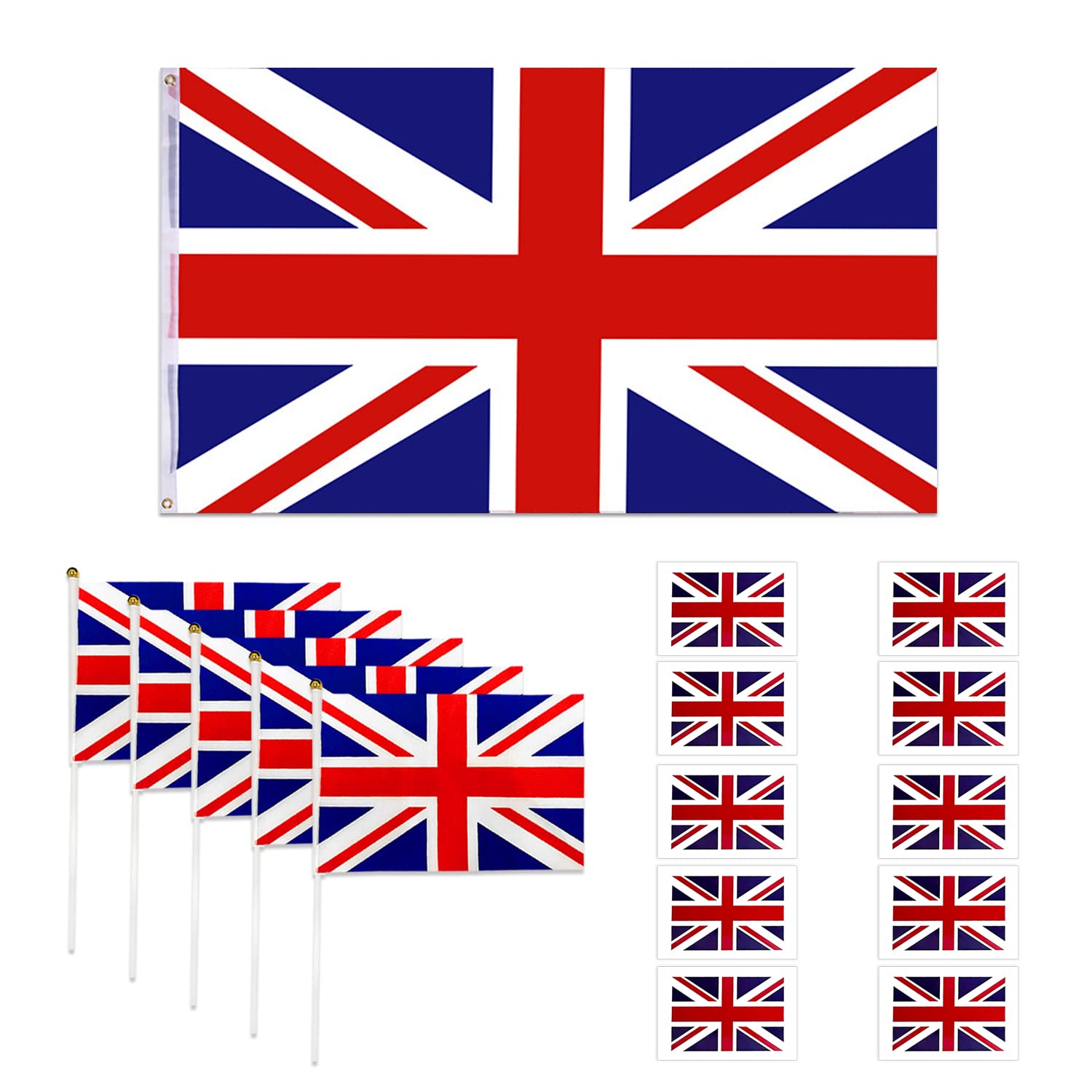 24x Kleine Union Jack Flaggen-Aufkleber - Für Auto, Motorrad, Laptop & Mehr 24x Kleine Union Jack Flaggen-Aufkleber - Für Auto, Motorrad, Laptop & Mehr