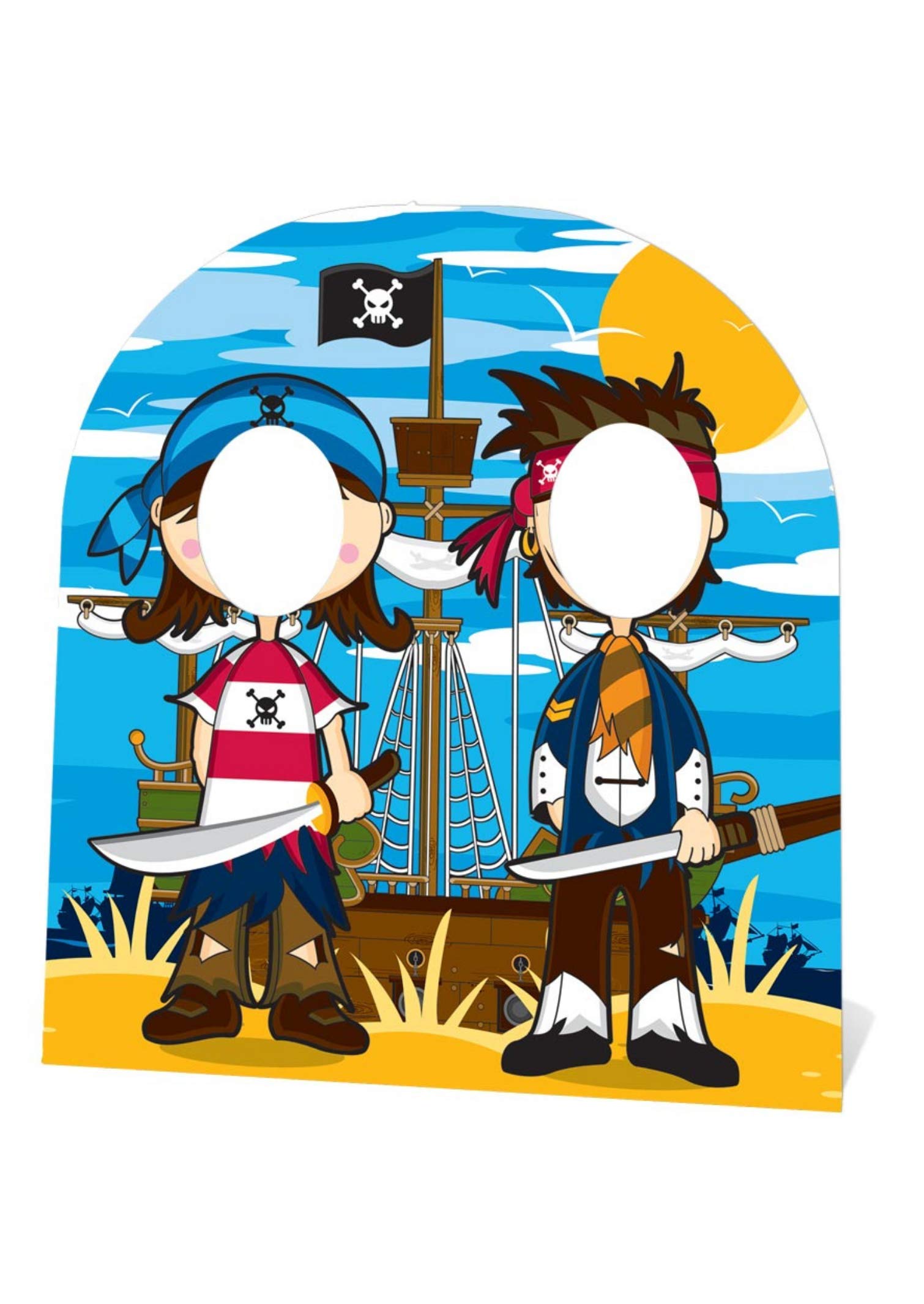Star Cutouts Ltd SC4015 Pirate Party Cardboard Cutout Child Size Stand in Interactive Fun Height 120cm Width 103cm, Multicolour