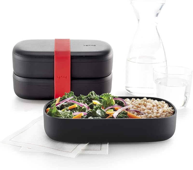 Recipiente de transporte de alimentos, lancheira para levar, preta, 1000 ml