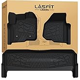 LASFIT Floor Mats for Ford F250 F350 2012-2016 Super Duty Crew Cab Without Manual Transfer Case Shifter All Weather Protector TPE Car Carpet Floor Liners, 1st & 2nd Rows, 3pc Black
