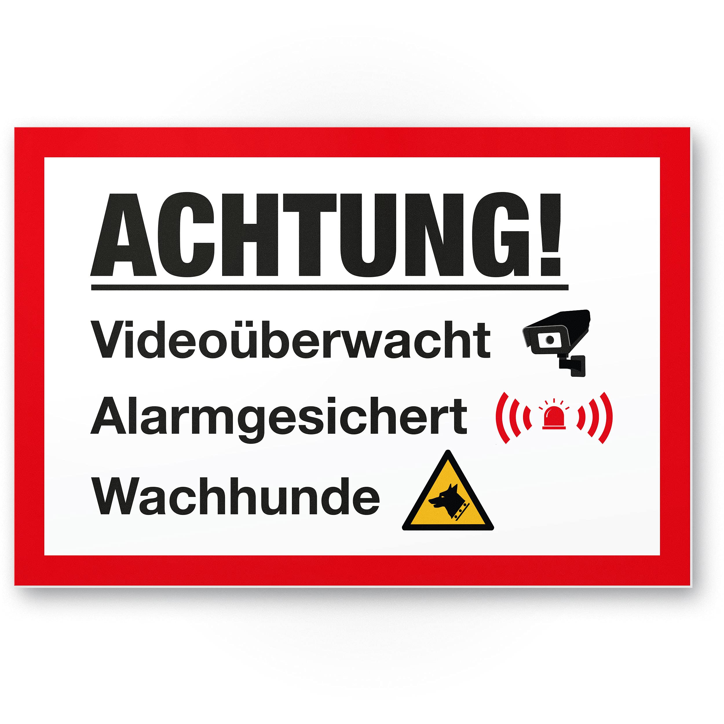 Video Surveillance/Alarm Safety/Guard Dogs Plastic Sign – Warning/Caution Video Surveillance – Notice/Warning