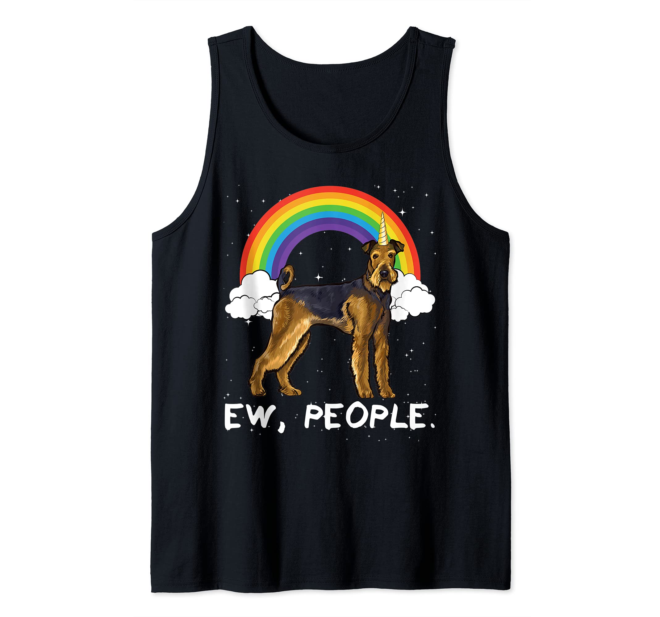 Rainbow Airedale Terrier Ew People Unicorn Dog Tank Top