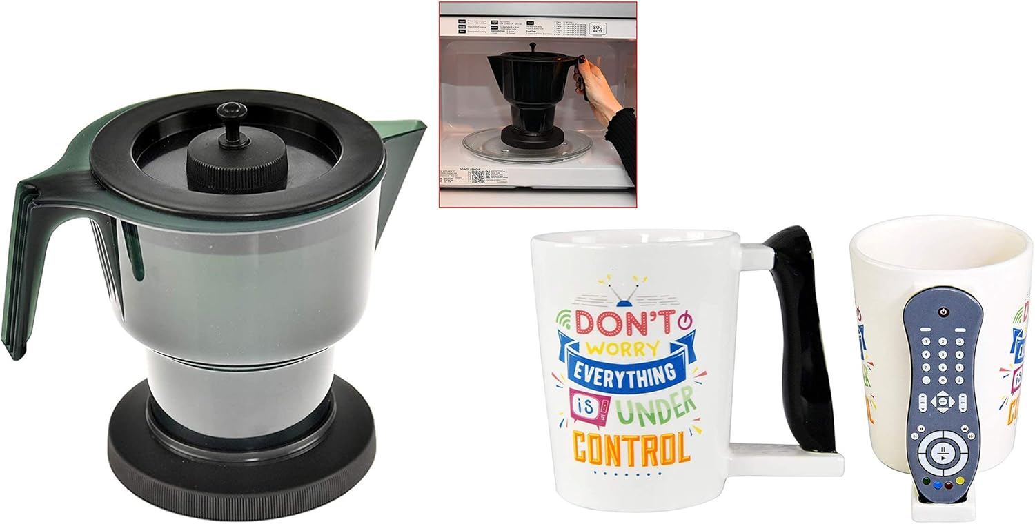 HOMEX Microwave Tea Kettle with Lid and Insert, Plastic