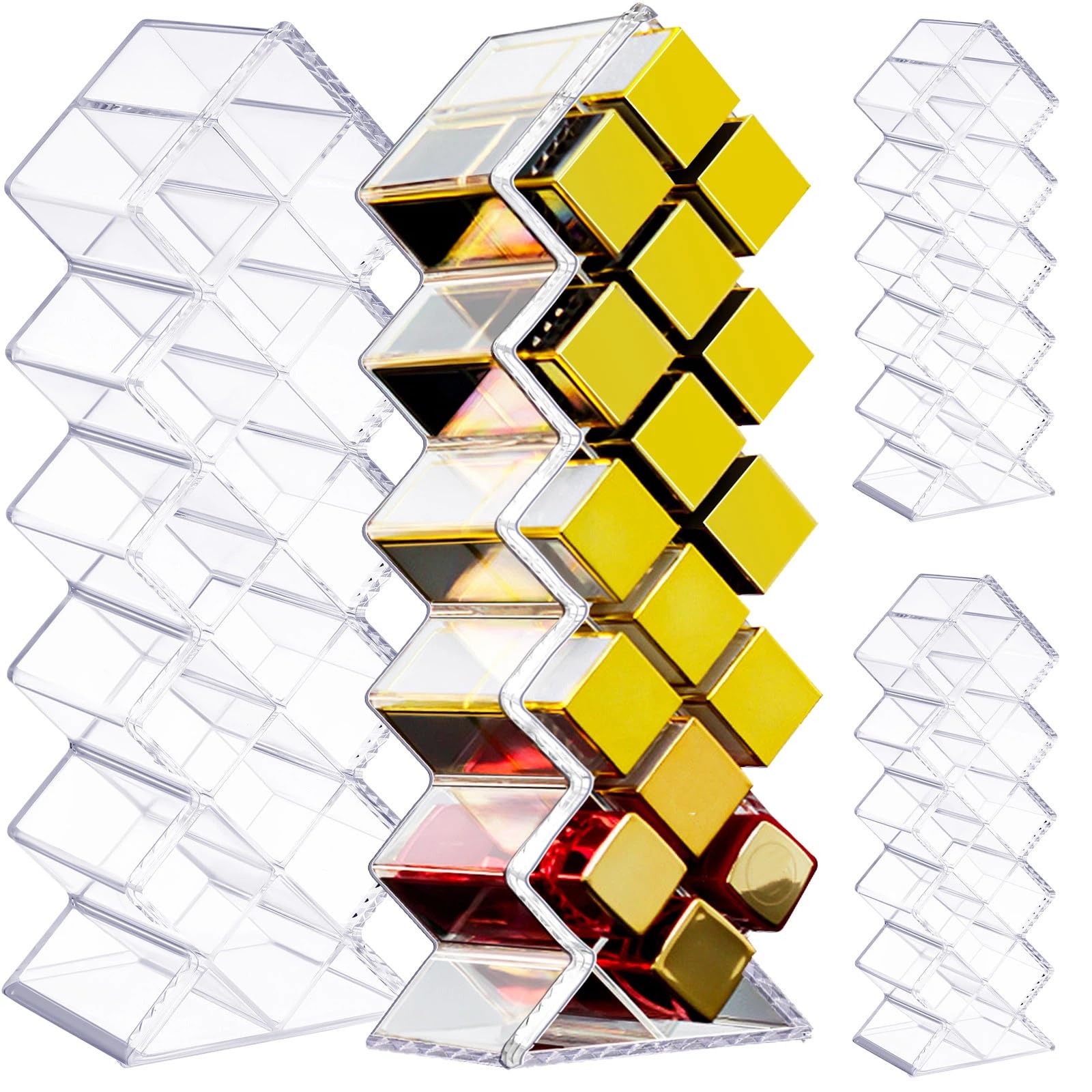 Photo 1 of 2 Pack Acrylic Lipstick Holder Organizer 32 Slots Clear Lip Gloss Holder Organizers Stackable Fish Shape Lipsticks Tower Lipstick Case Display Stand Storage Box for Makeup Cosmetic Vanity drawer